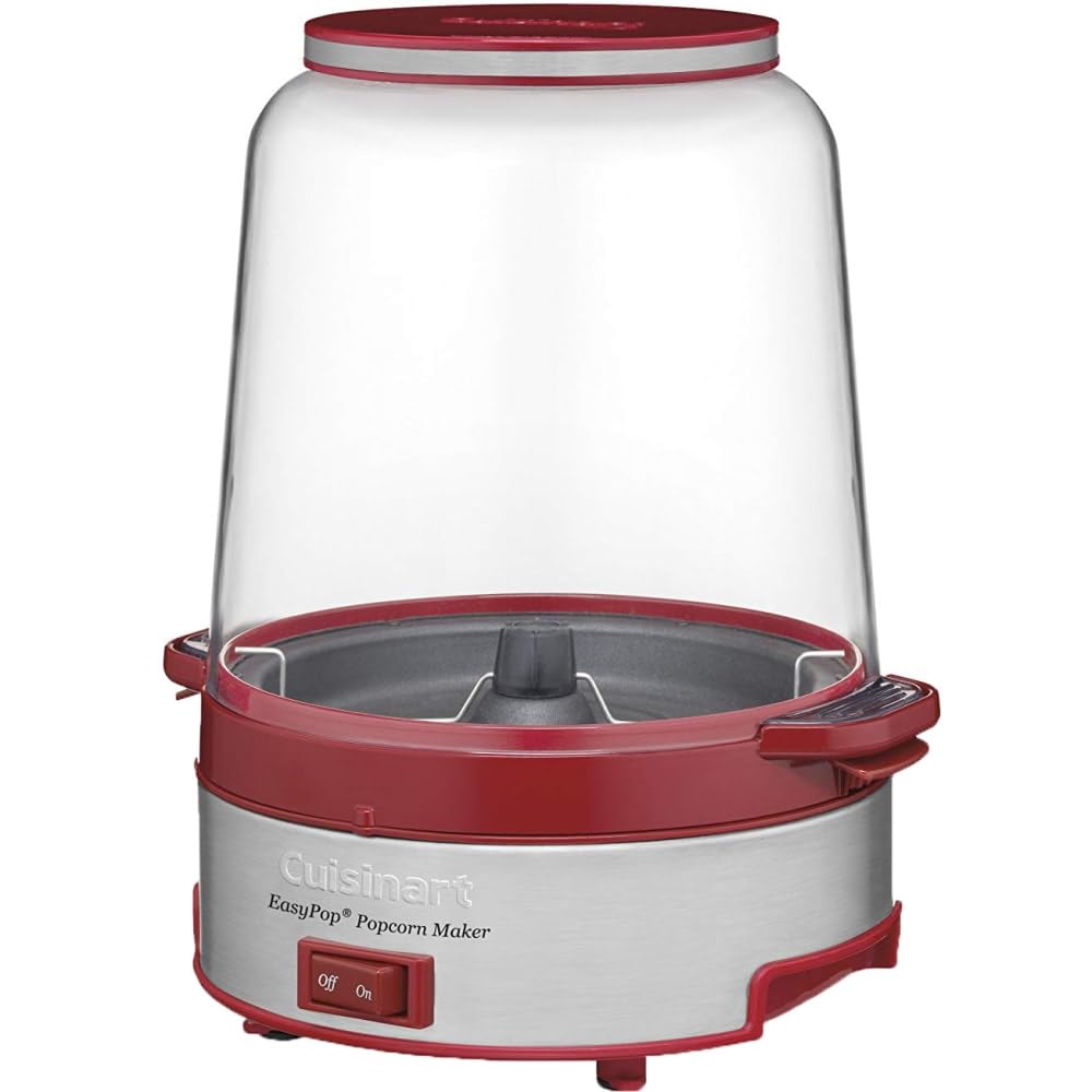 Cuisinart CPM-700P1 EasyPop Popcorn Maker - Red Countertop Popcorn Machine for Home Theater, Movie Nights & Healthy Snacks