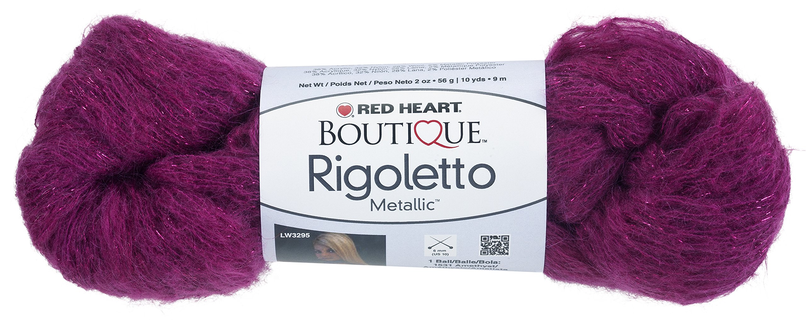Red Heart Boutique Rigoletto Yarn - Hot Pink Metallic Knitting & Crochet Yarn for Scarves, Hats & DIY Crafts - Premium Soft Acrylic Blend Fiber for Handmade Projects