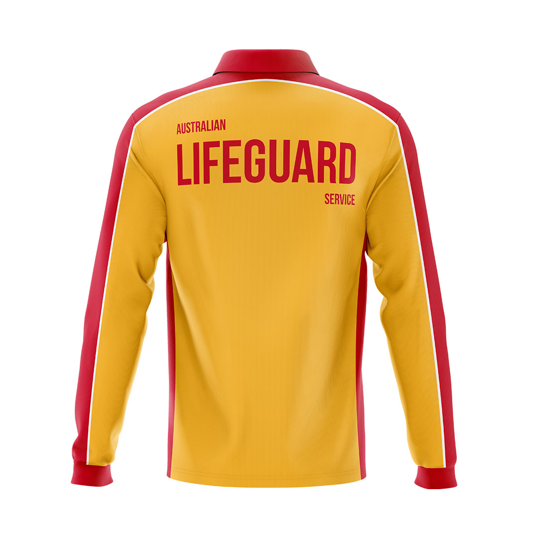 Men's Long Sleeve Polo Shirt for Beach Lifeguards - Quick-Dry UV Protection Swim Shirt for Pool, Surfing & Water Sports