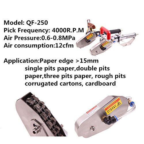 CGOLDENWALL QF-250 Pneumatic Cardboard Stripper Machine - Double Rows Single Tip Edge Cutter for Carton Box Waste Trimming (Ideal for Packaging, Shipping & Recycling Operations)