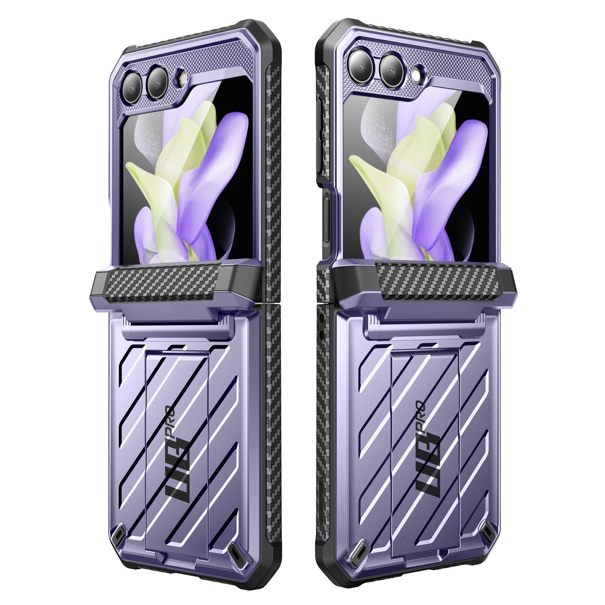 Samsung Galaxy Z Flip5 Unicorn Beetle PRO Heavy Duty Rugged Case with Belt Clip - Metallic Purple | Shockproof & Drop Protection for Everyday Use, Outdoor Activities & Work