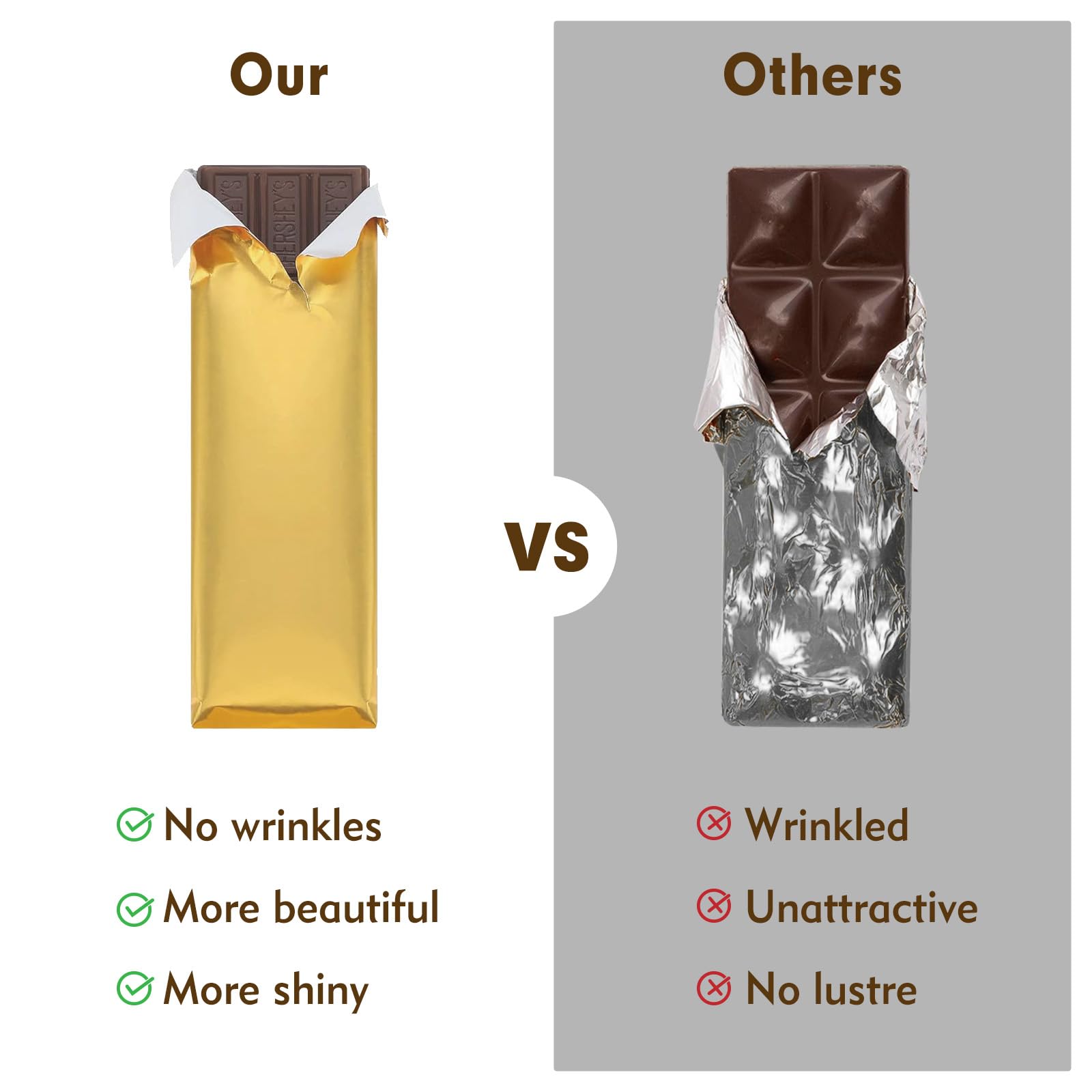 HRXMS Gold Chocolate Bar Wrappers 120pcs - 6