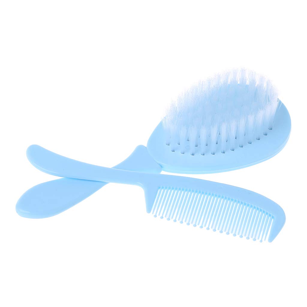 Soft Baby Hairbrush & Comb Set for Newborns - Gentle Scalp Massager & Infant Hair Care Tool - Portable & Safe for Delicate Baby Hair - Perfect for Newborn Grooming, Cradle Cap Care & Relaxing Head Massage