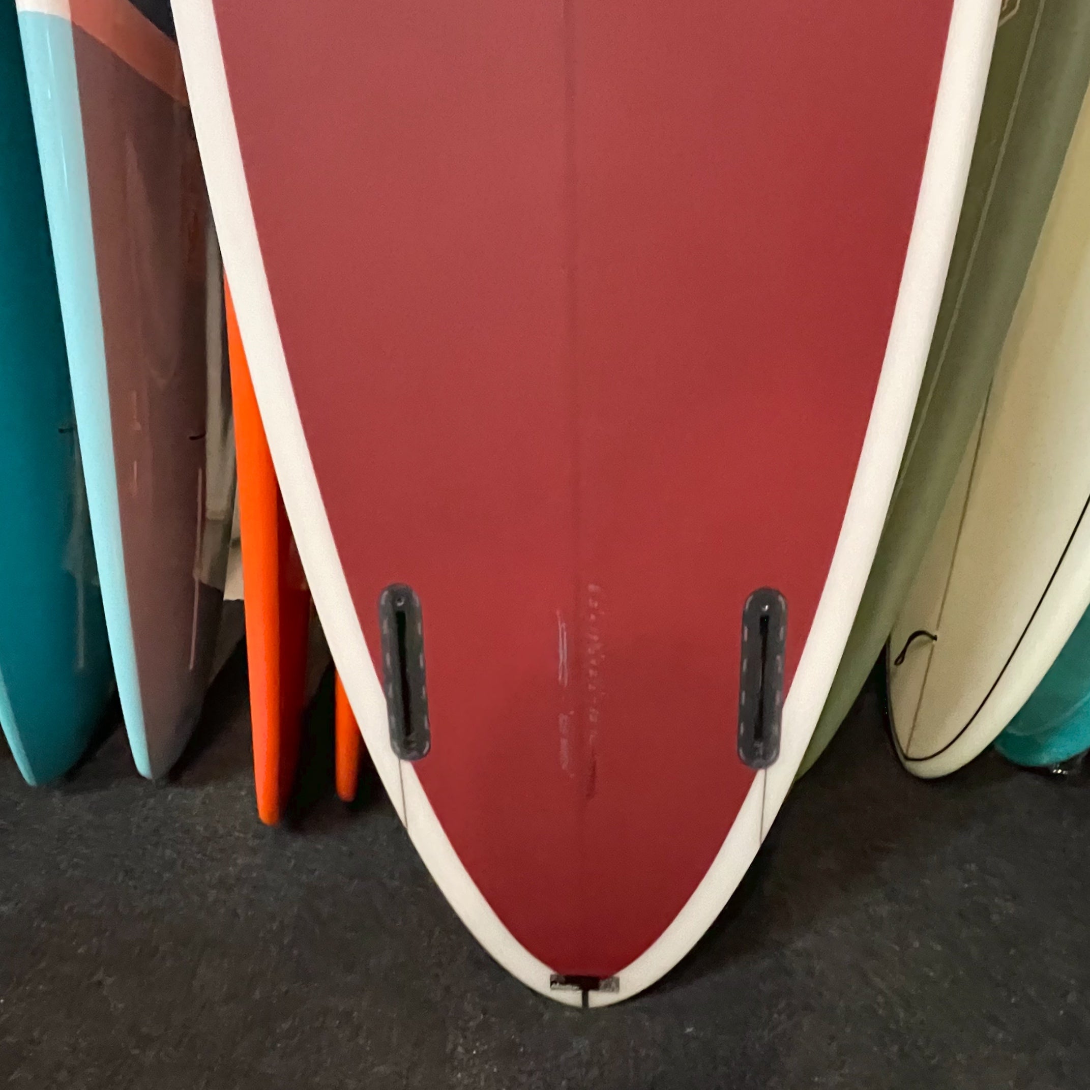 JS Industries Big Baron PE Carbon Fusion 6'2 Surfboard with Futures Fins - Maroon Red | High-Performance Shortboard for Waves & Beach Surfing
