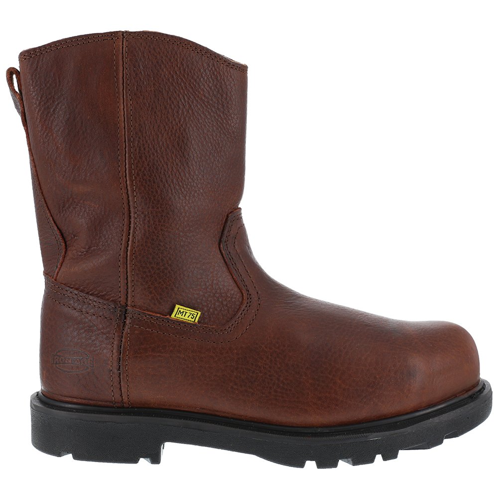 Iron Age Men's Hauler 10-Inch Wellington Electrical Hazard Composite Toe Work Boots - Brown Safety Shoes for Construction, Warehouse & Outdoor Work