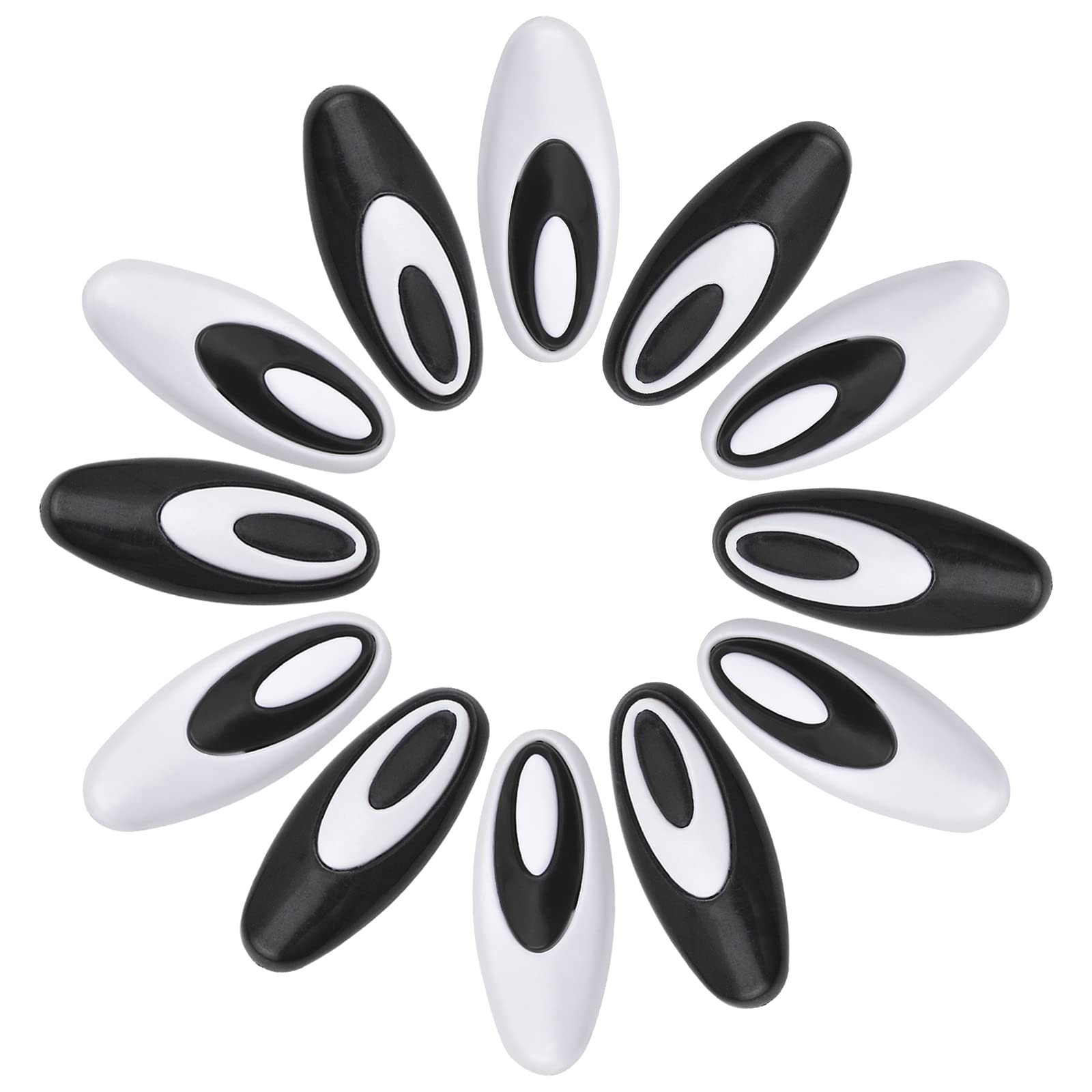 WANDIC 50Pcs Safety Pins for Hijab, Scarf & Diaper - Black & White Plastic Cover