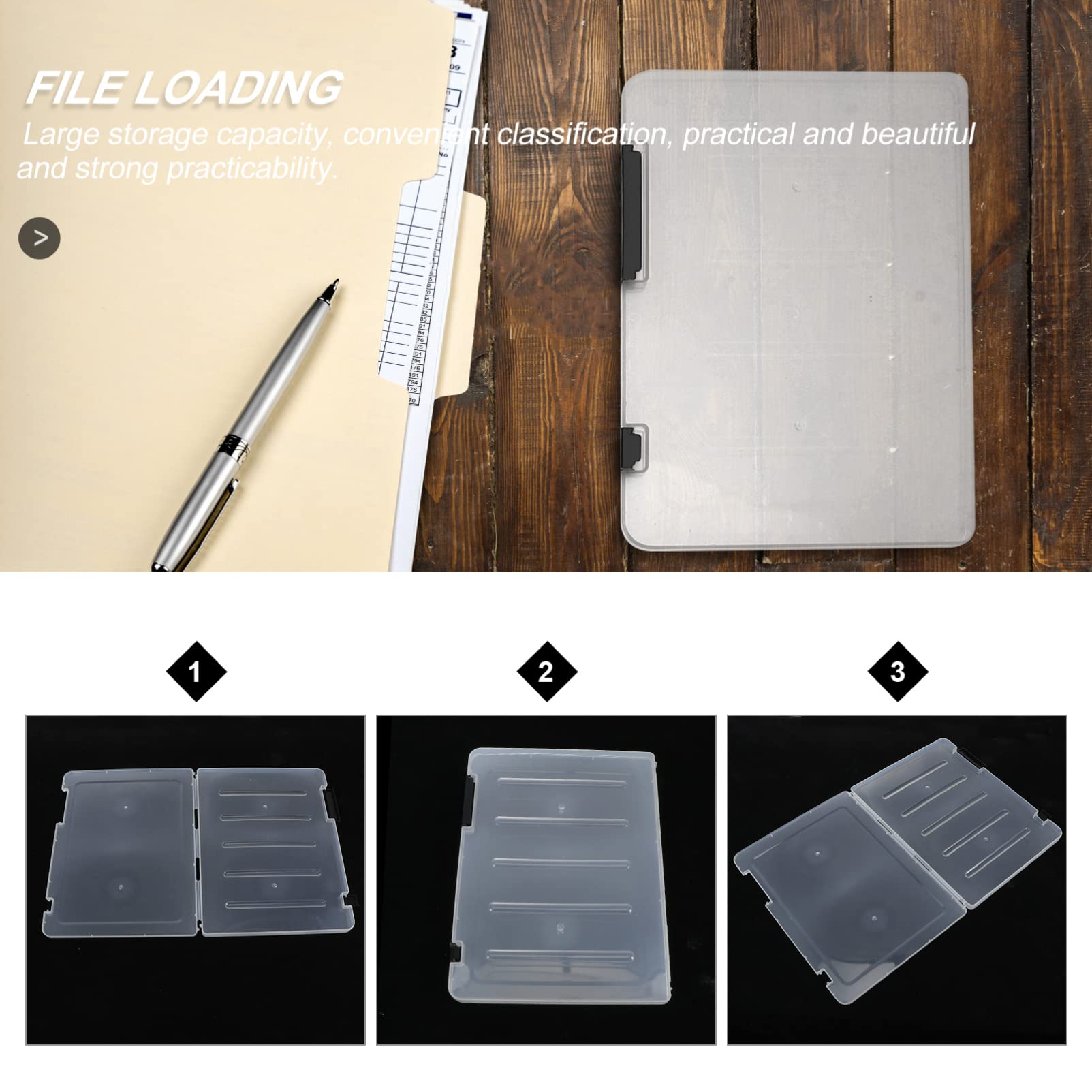 NUOBESTY 2-Pack Plastic File Storage Box - Organizer for Documents, Magazines, Scrapbooking & Office Supplies - Ultra Thin PP Accordion Folder - Perfect for Home, Office & School Organization