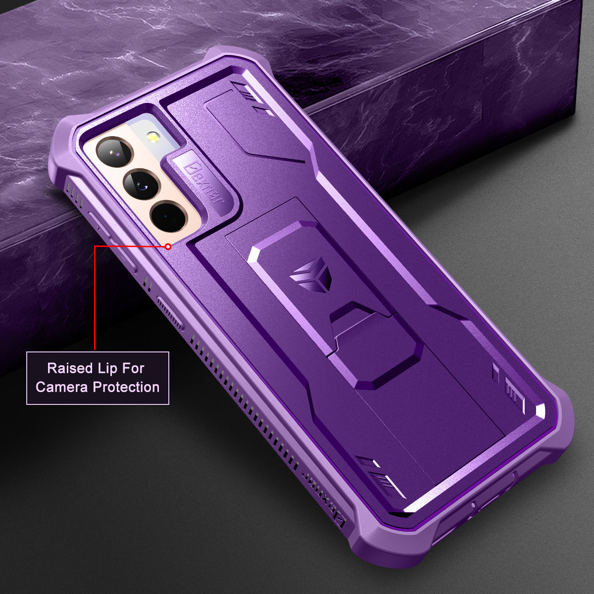 Durable Samsung Galaxy S21 Case with Screen Protector - Heavy Duty Shockproof Rugged Cover, Full Body Protection & Built-in Kickstand - Perfect for Outdoor Activities, Work & Travel