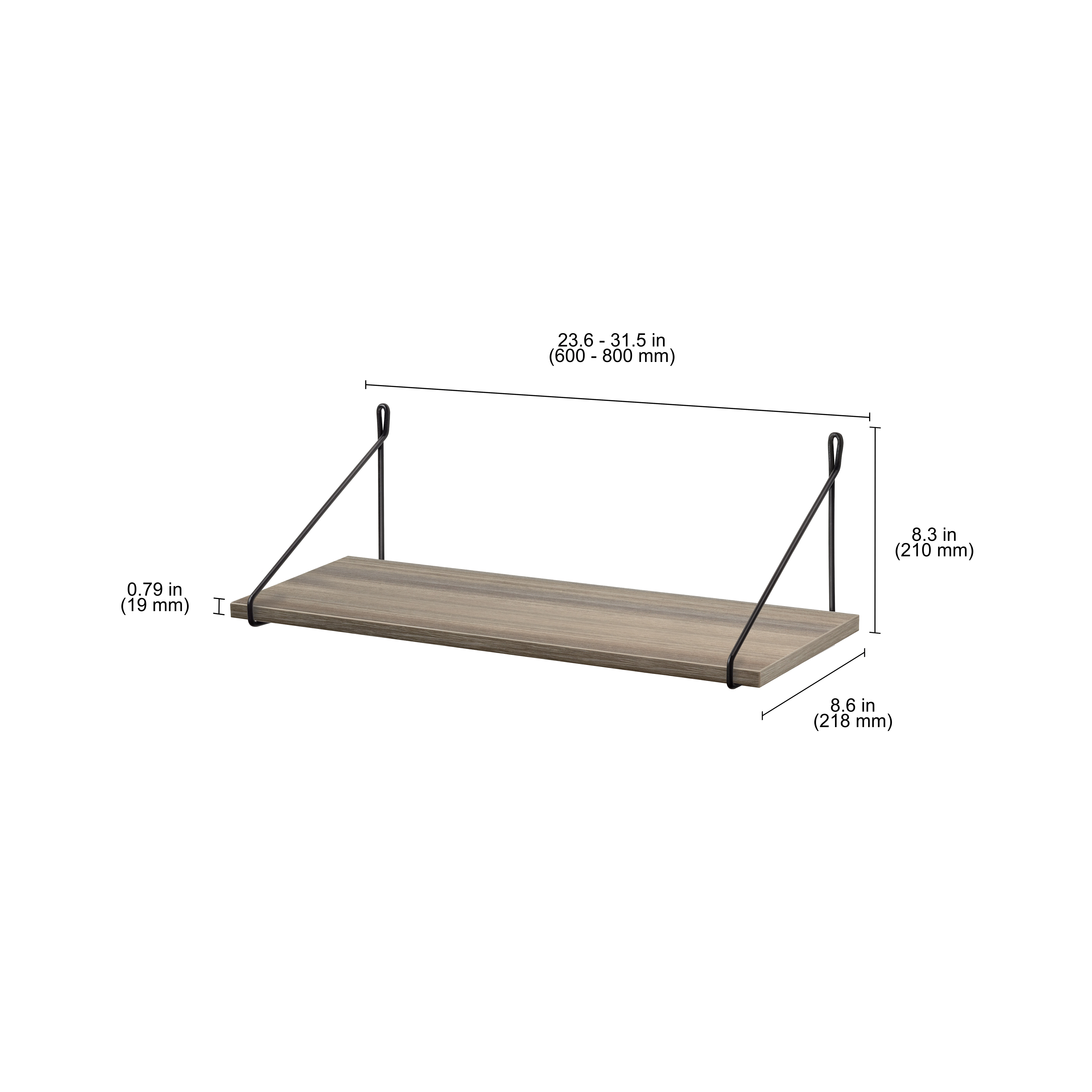 LITE Shelf and FIL Bracket - Heavy Duty Wall Mounted Shelving for Home & Office Storage - Perfect for Books, Decor, and Organizing Small Spaces