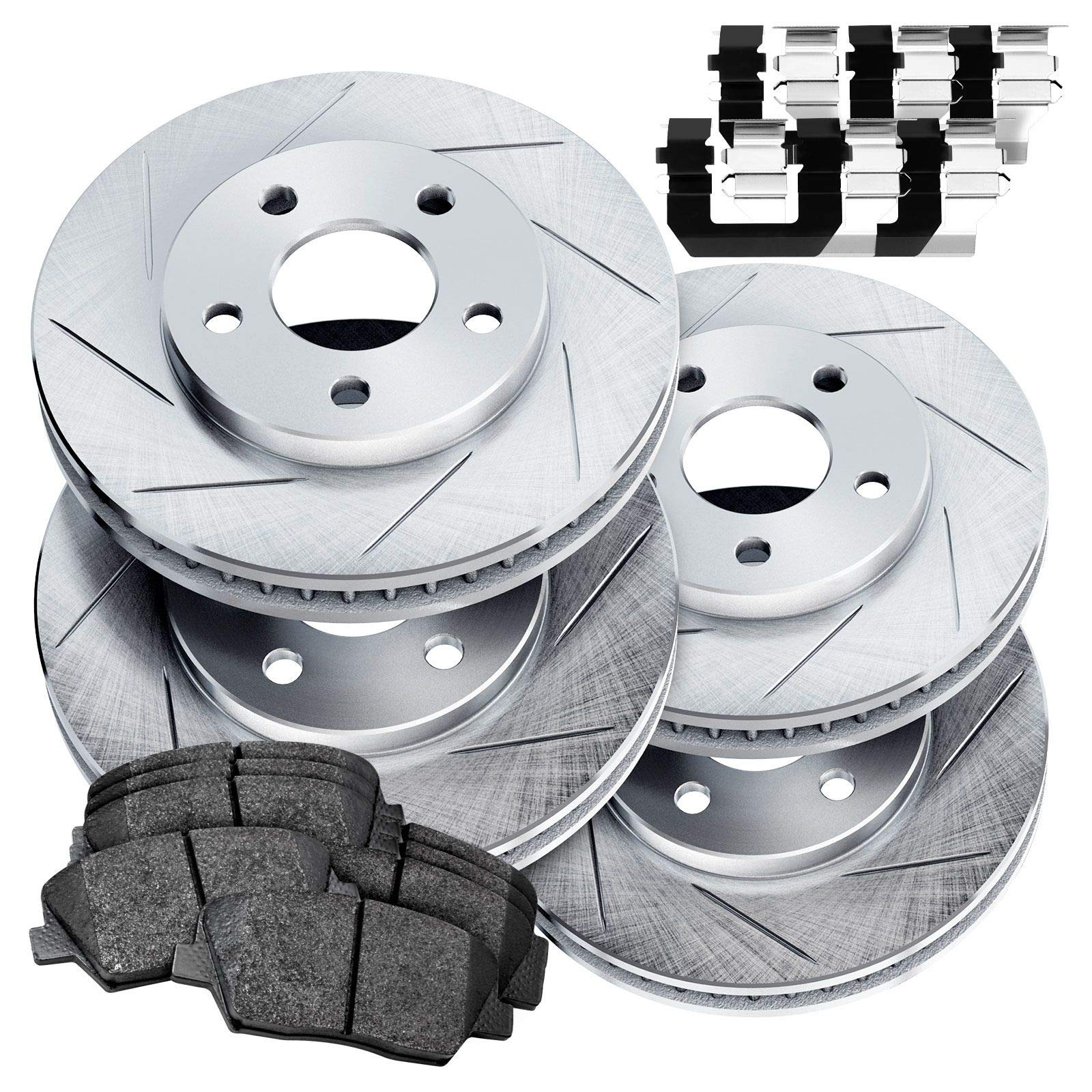High-Performance Ceramic Brake Pads & Rotors Kit for 2011-2017 Lexus CT200h - Front & Rear Brake System Replacement - Smooth Stopping Power for City Driving & Highway Commutes