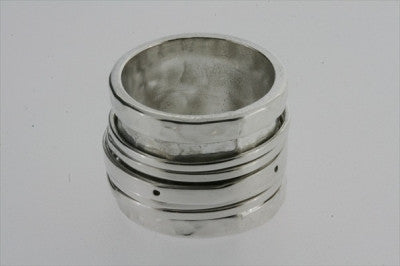Long Battered Multi Spinner Ring - Sterling Silver Jewelry for Women - Perfect for Stacking, Layering & Everyday Wear