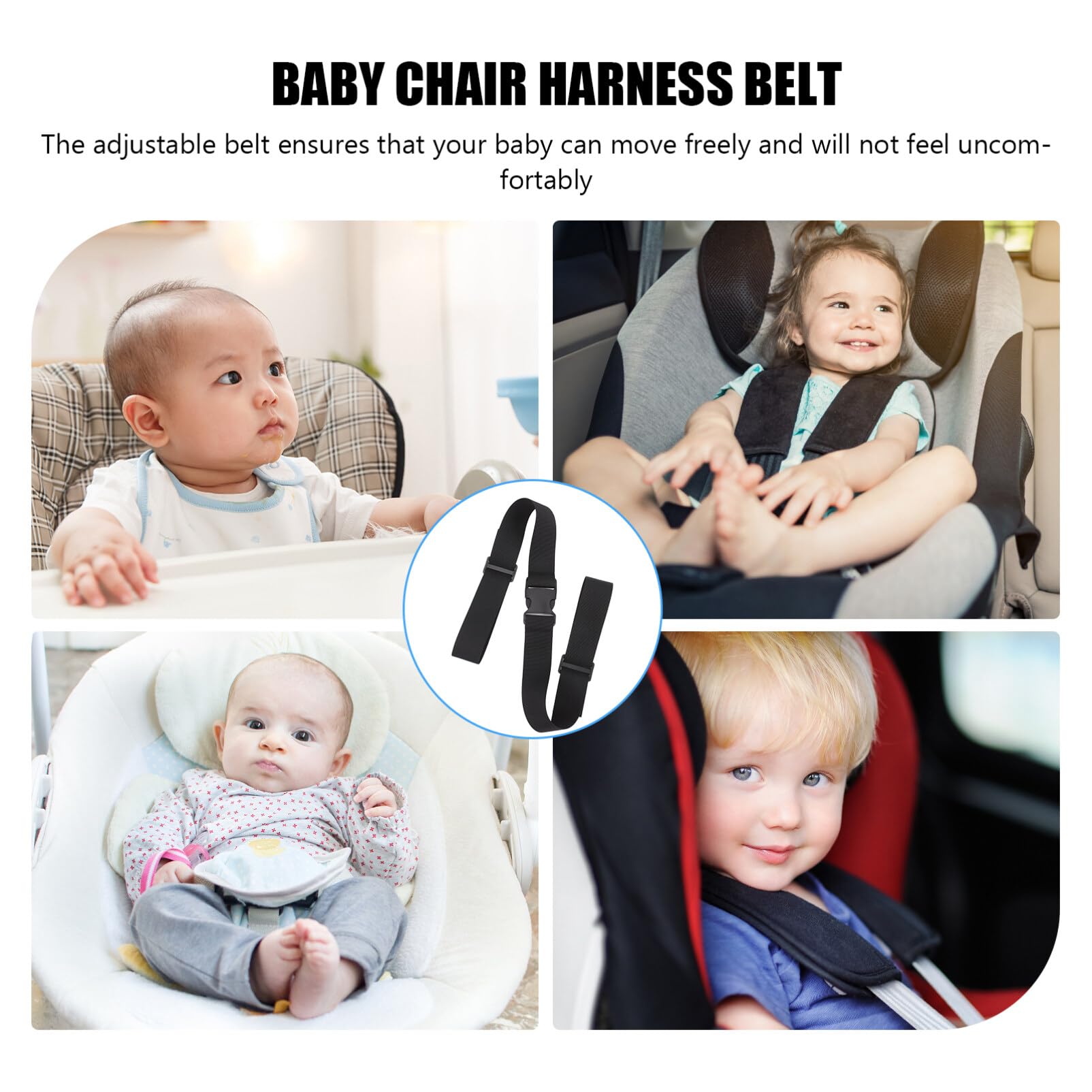 NUOBESTY 3-Pack Adjustable Baby High Chair Safety Straps - Secure Harness for Dining Chairs, Travel & Home Use - Perfect for Restaurants, Airplanes & Toddler Mealtime Safety