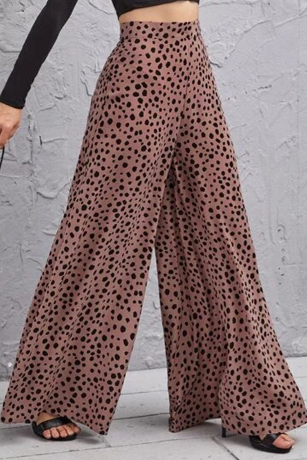 Stylish Animal Print Vacation Culottes - Women's High Waist Wide Leg Palazzo Pants for Beach, Travel & Summer Outfits