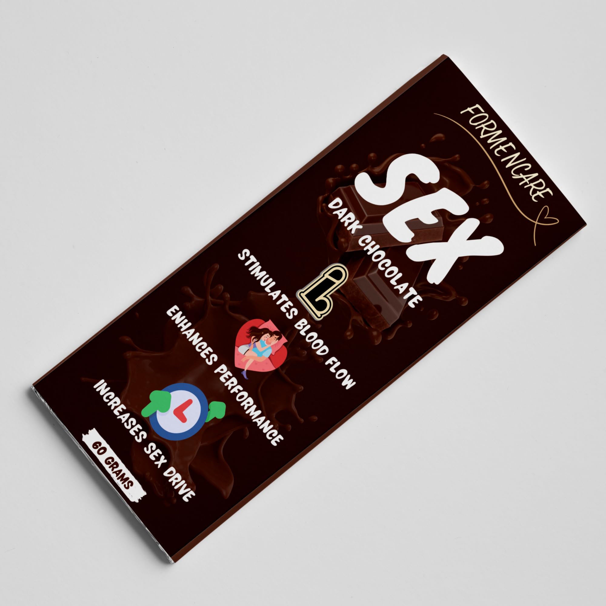 Premium Formencare Dark Chocolate Bar 60g - Rich & Luxurious Mood-Boosting Chocolate for Men & Women - Vegetarian, Gluten-Free, Antioxidant-Rich Treat - Perfect for Gifts, Relaxation & Energy Boost