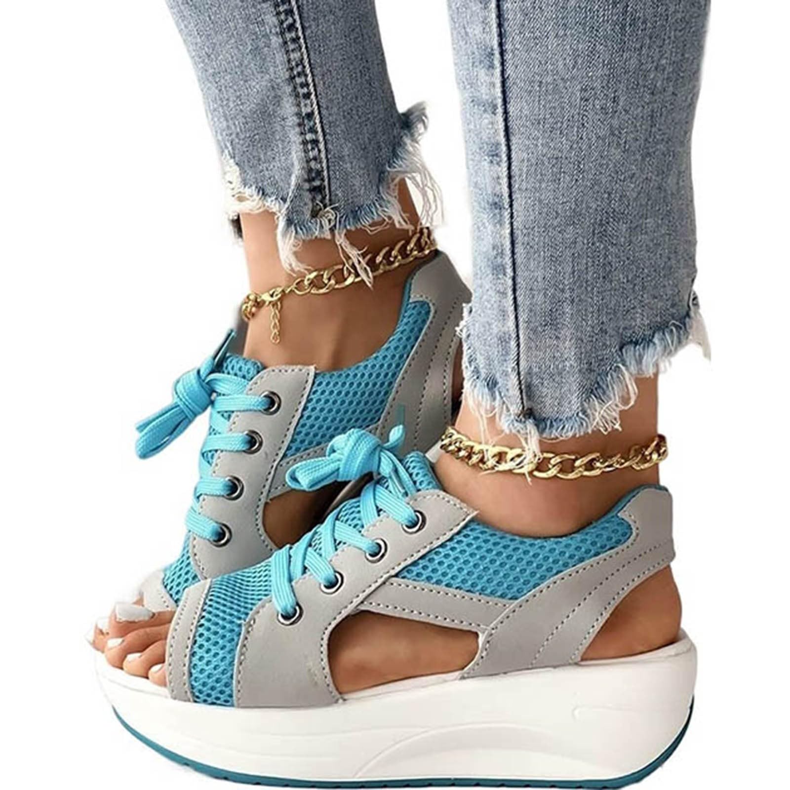 WILLBEST Women's Orthopedic Sandals - Comfortable Slingback Open Toe Wedge Platform Sandals for Summer, Washable & Supportive Footwear - Perfect for Walking, Travel, and Everyday Wear