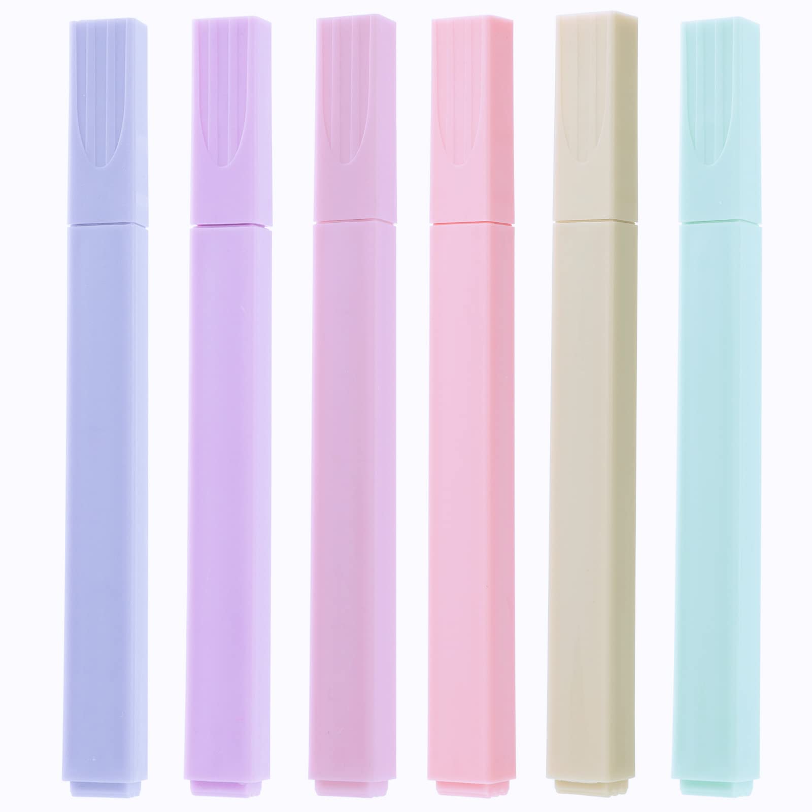 6 Pack Pastel Highlighters - Mild Color No Bleed Markers for School, Office & Study | Aesthetic Dry Easy Pens for Teachers, Students & Note Taking | Back to School Supplies & Stationery Gifts