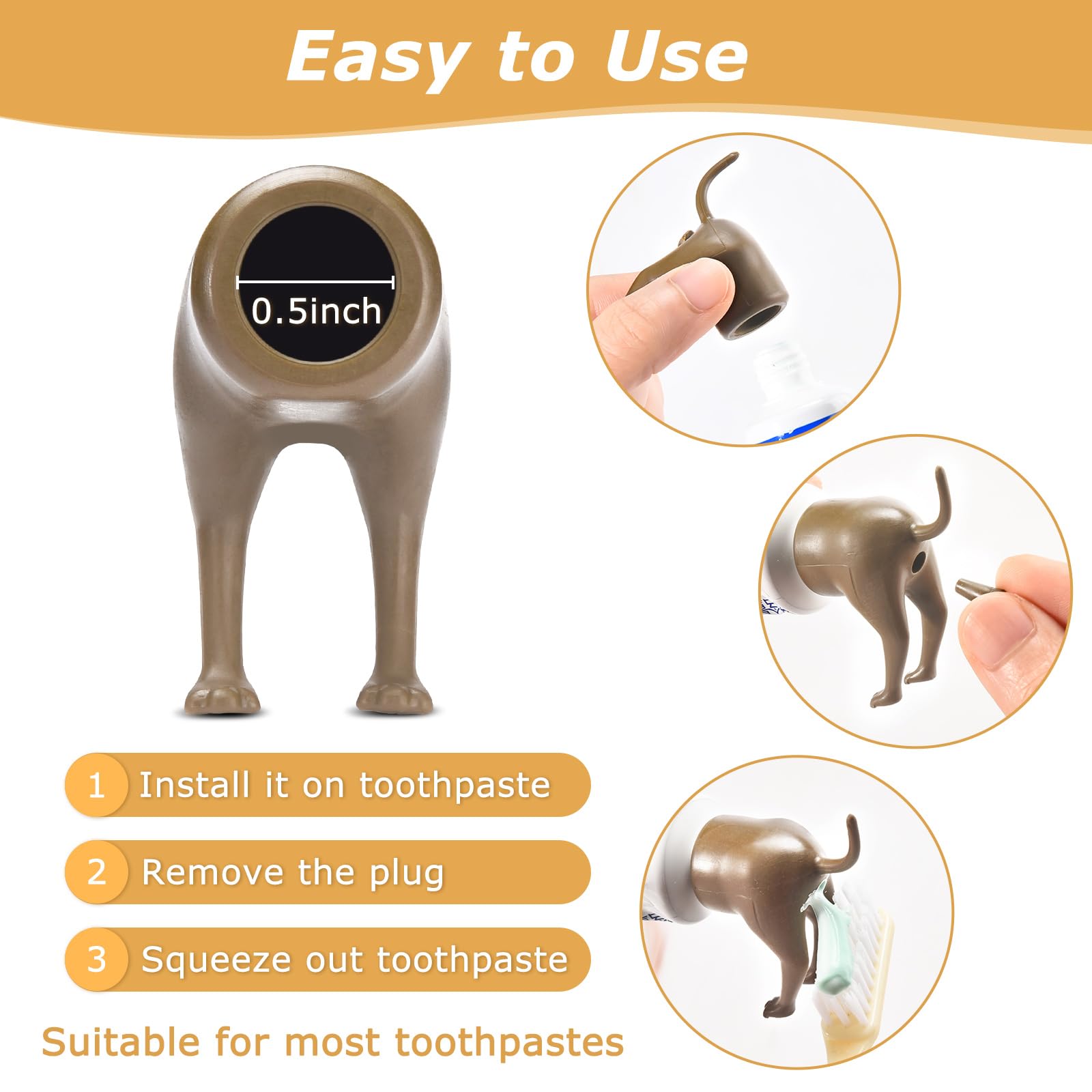2 Pack Silicone Dog Butt Toothpaste Toppers - Fun Dog Toothpaste Dispenser for Bathroom Accessories & Pet Gifts - Perfect for Family, Friends & Pet Lovers (Great for Brushing Dog Teeth & Funny Bathroom Decor)