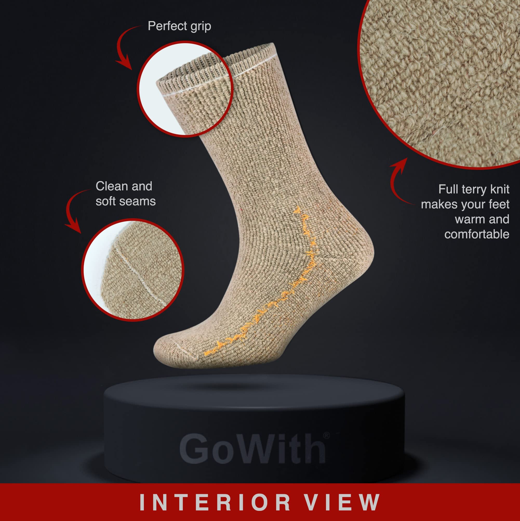 Premium Alpaca Wool Hiking Socks for Men & Women - Thermal Merino Blend Thick Cushioned Crew Socks for Winter Camping, Trekking & Outdoor Adventures