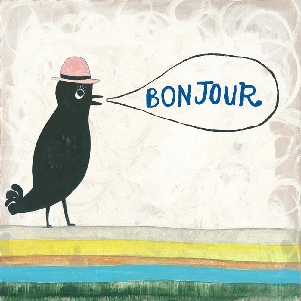 Bonjour Paris Art Print - French Themed Wall Decor for Living Room, Bedroom & Office - Vintage Parisian Poster for Home & Cafe Decor
