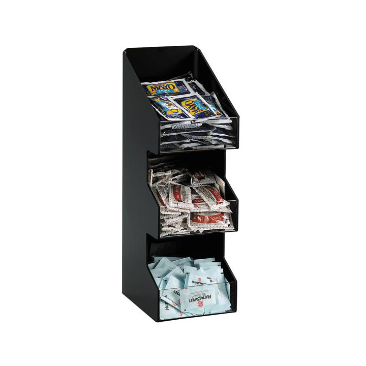 Cal Mil 2053 Classic Black 3-Tier Condiment Display Stand for Restaurants, Cafes & Kitchen Organization - Perfect for Serving Sauces, Spices & Toppings