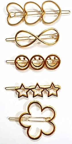 WUKAYA 5-Piece Korean Style Pearl Barrettes Set for Women - Elegant Marble Alligator Hair Clips & Hairpins - Perfect for Weddings, Parties & Daily Hair Accessories