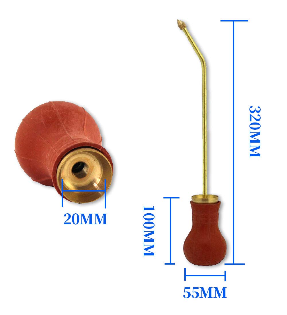 Organic Gardening Bulb Duster Powder Sprayer with Long Copper Tube - Garden Powder Applicator Dispenser for Pest Control, Agricultural Supplies & Indoor/Outdoor Plant Care