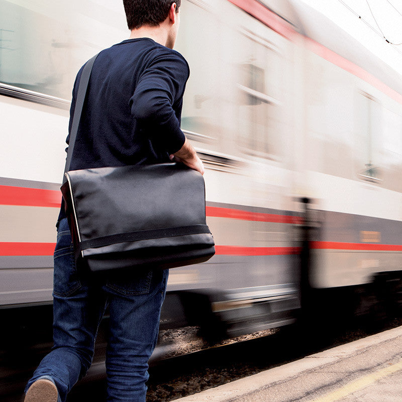 Premium Moleskine Messenger Bag for Men & Women - Durable Black Laptop Bag with Adjustable Strap - Perfect for Work, School & Travel