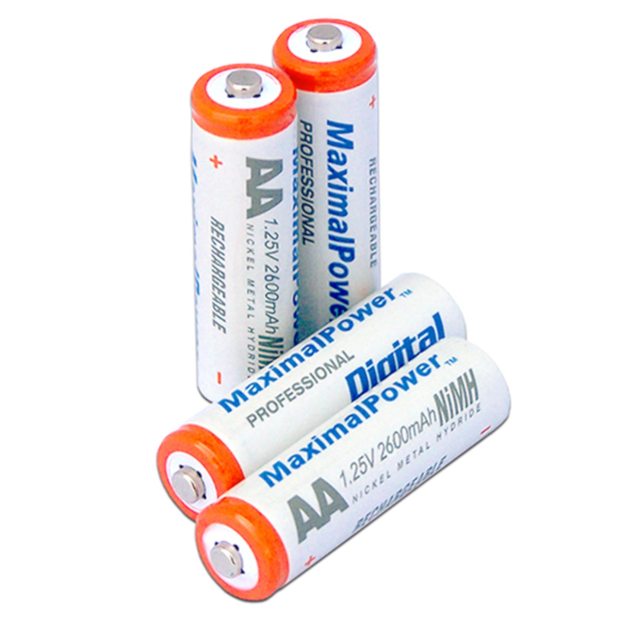 MaximalPower Premium Rechargeable AA Batteries 2600mAh NiMH - 12 Pack High Capacity AA Batteries for Digital Cameras, Flashlights, Toys & Electronics - Long Lasting Power Solution
