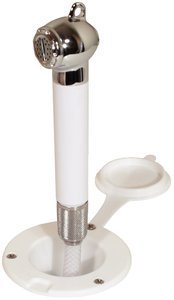 Scandvik Modern White Recessed Shower Handle 10055P - Sleek Bathroom Fixture for Walk-In Showers and Wet Rooms
