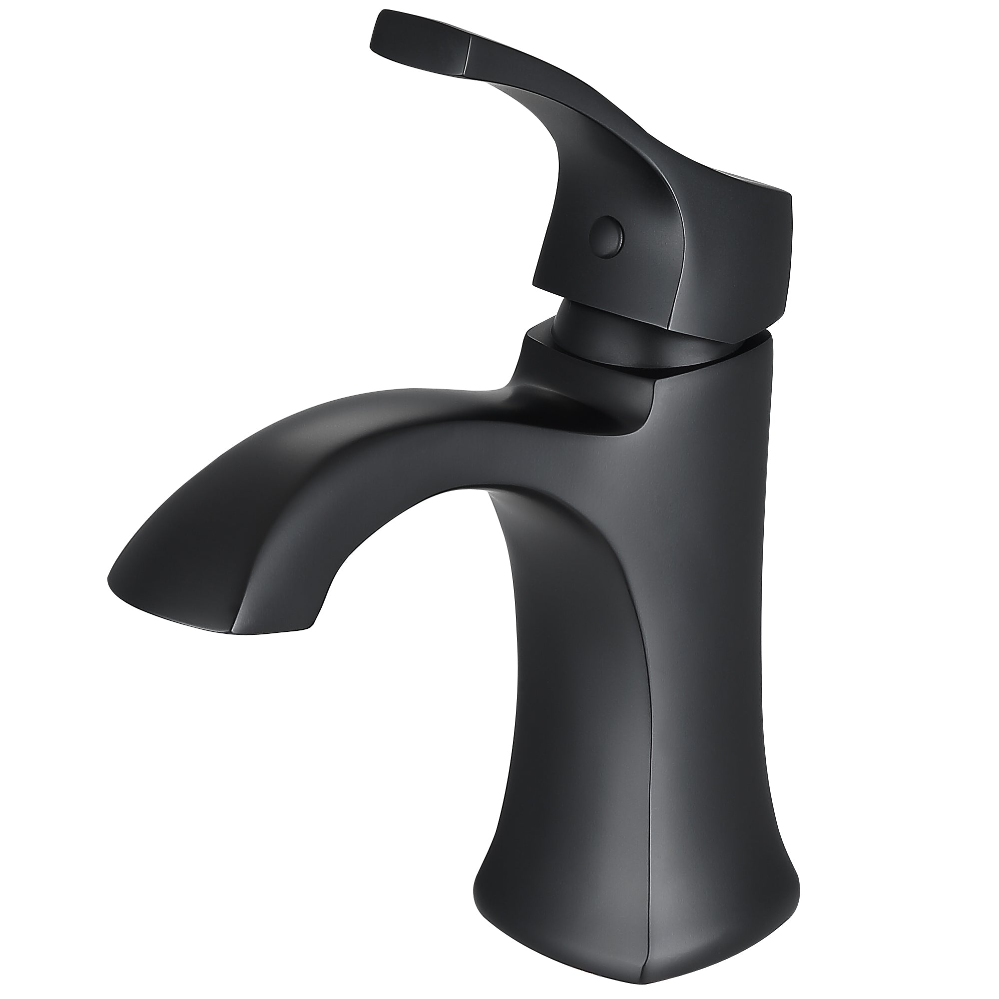 Ancona Morgan Matte Black Single Lever 1-Hole Bathroom Faucet - Modern Waterfall Spout for Vanity Sink, Powder Room & Guest Bathroom