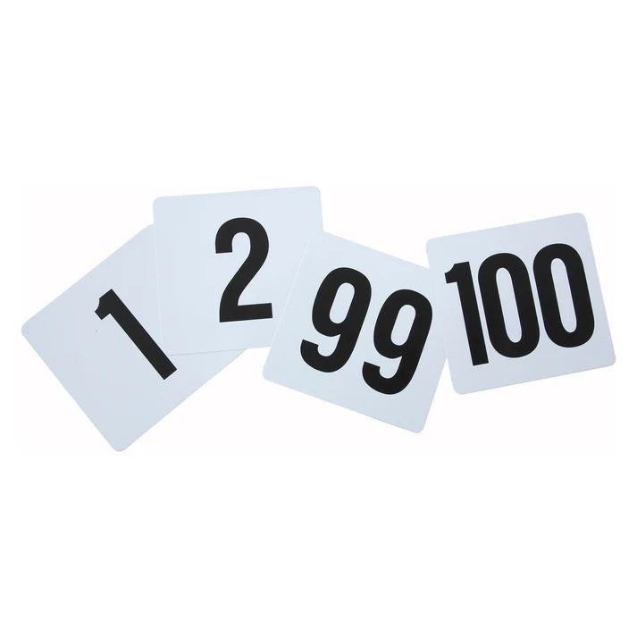 Winco Table Number Signs 1-100, 4x3.75 Inches - Perfect for Weddings, Events & Restaurant Table Markers