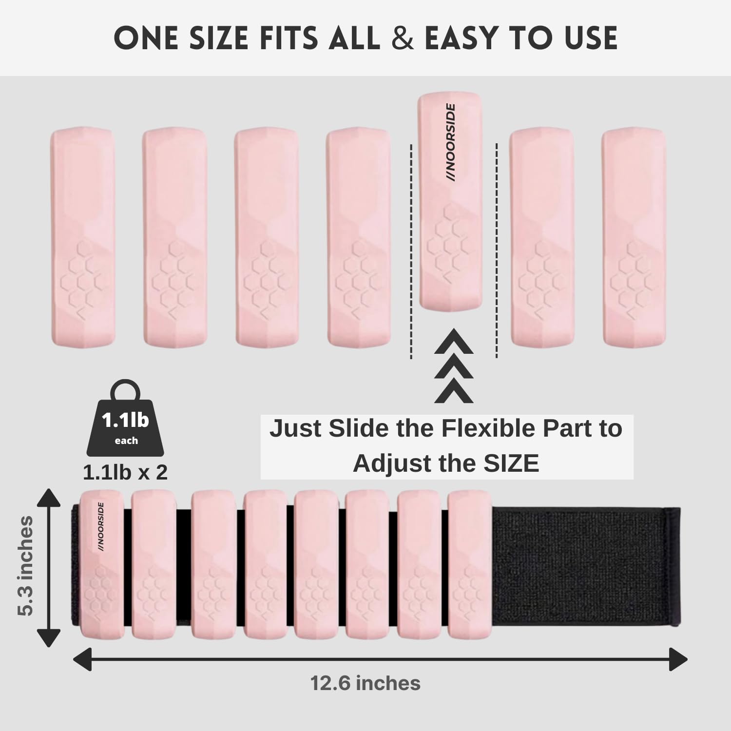 Adjustable Ankle Weights & Wrist Weights for Women & Men - 1.1 lb Each (2.2 lb Set) - One Size Fits All - Ideal for Walking, Running, Pilates, Yoga & Home Workouts - Enhance Fitness Training & Physical Therapy