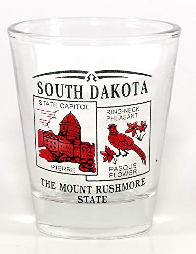 South Dakota State Scenic Red Shot Glass - Perfect for Collectors, Gifts & Party Drinking Games | American Souvenir & Bar Accessories