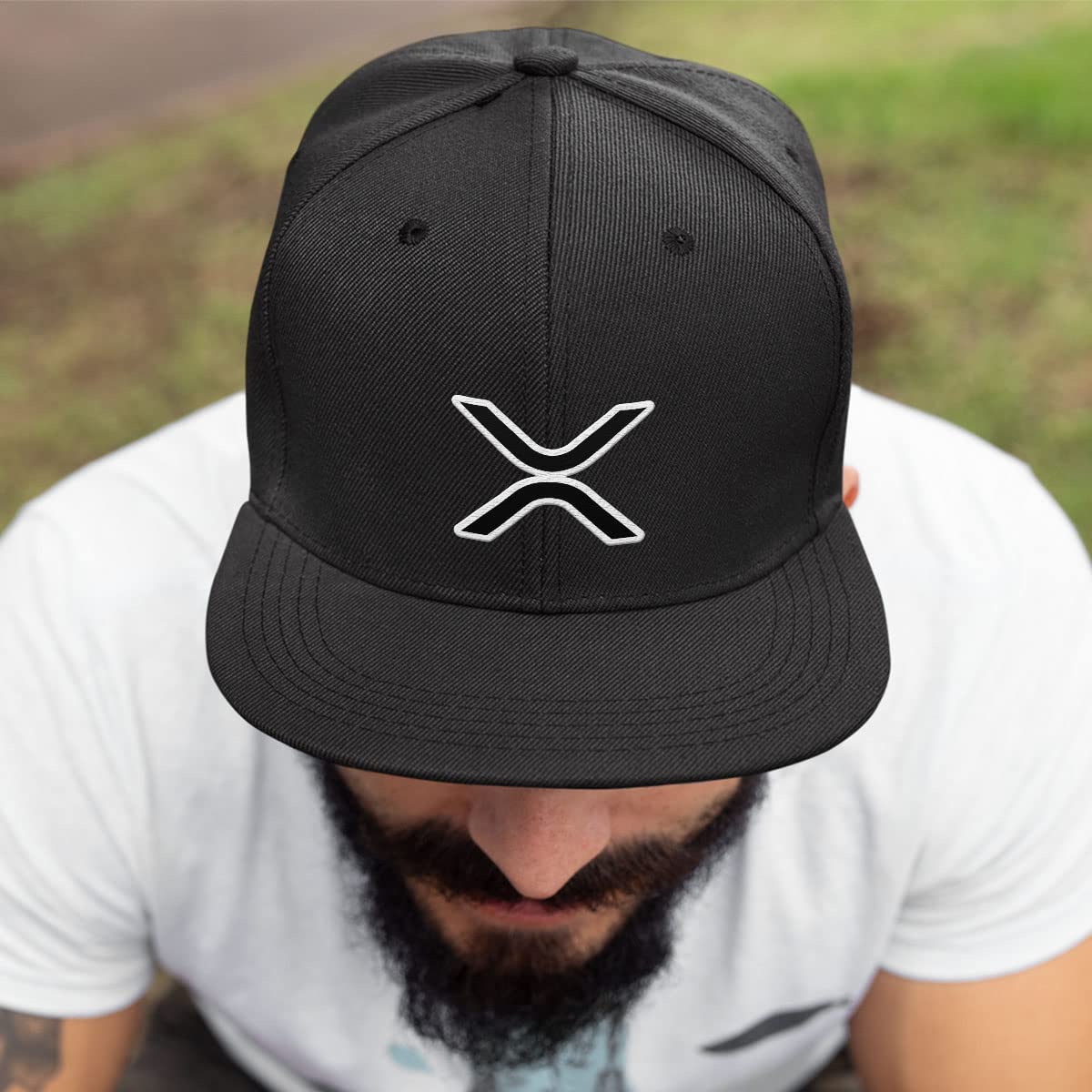 XRP Logo Mesh Baseball Cap for Men - Breathable Adjustable Snapback Hat with Mesh Back - Perfect for Casual Wear, Sports & Outdoor Activities