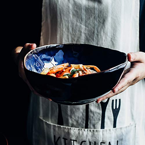 European Porcelain Deep Bowl Set of 4 - Handcrafted Irregular Shape Creative Tableware for Noodles, Soup & Salad - Elegant Dining & Home Decor