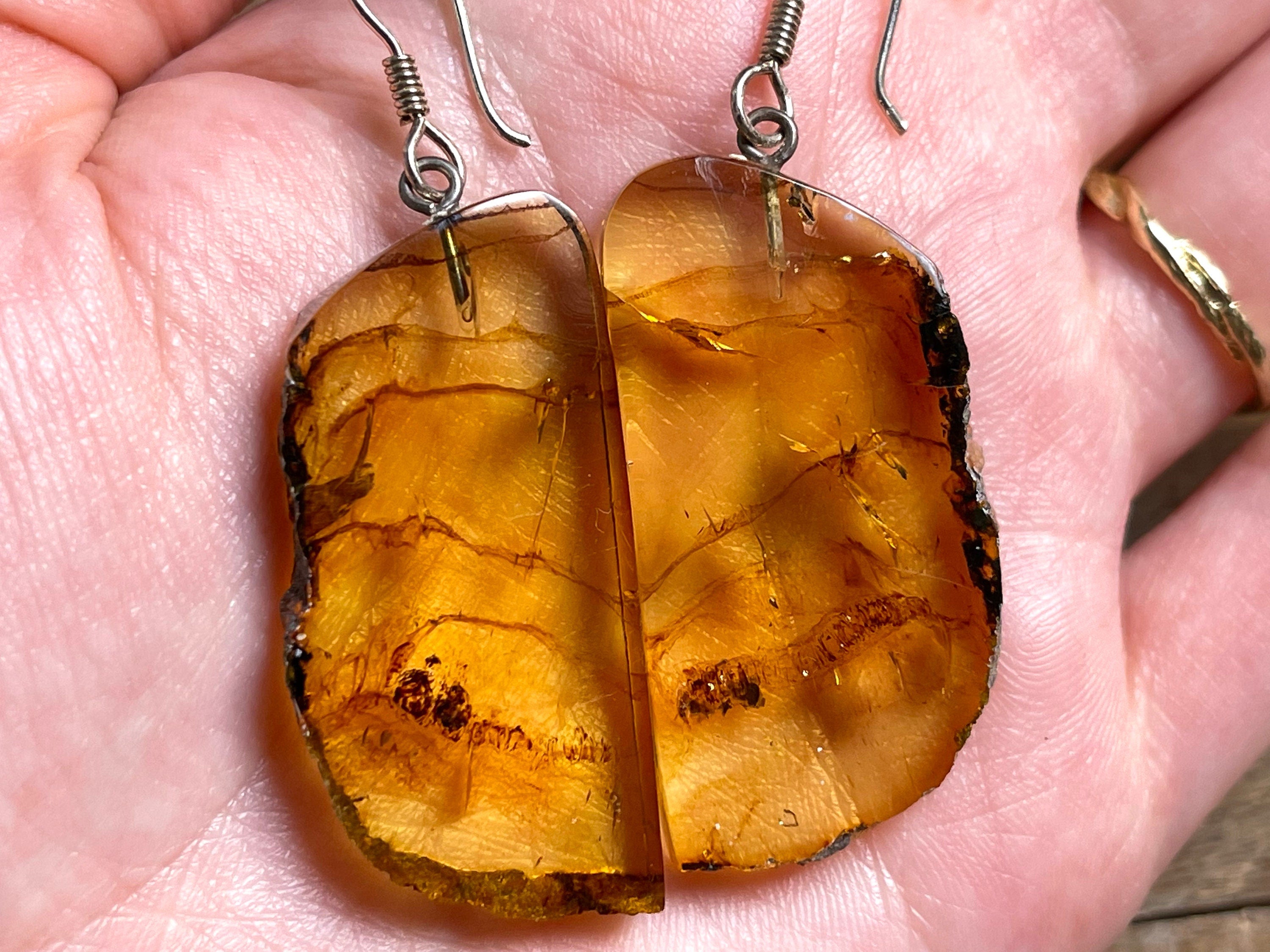 Amber Crystal Earrings for Women – Handmade Dangle Statement Jewelry with Healing Stones | Elegant Boho Chic Accessories for Parties, Weddings & Everyday Wear
