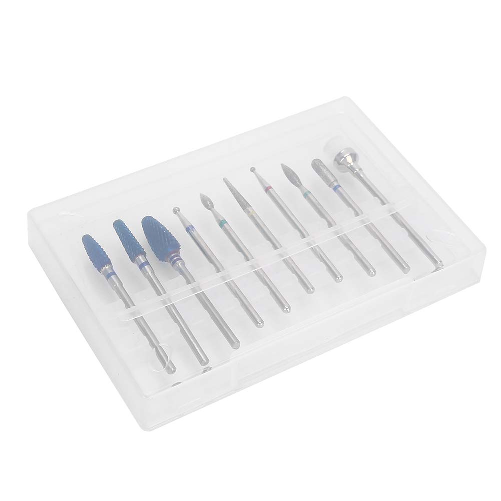 Professional Electric Nail Drill Machine Kit - 10pcs High Efficiency Nail Drill Bits & Grinding Heads for DIY Nail Art, Manicure & Pedicure | Perfect for Home Salon, Professional Nail Technicians & Beauty Enthusiasts | Great for Gel Polish Removal, Acrylic Nails & Nail Extensions