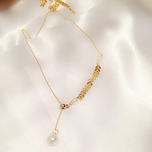 Pearl Drop Earrings and Necklace Set for Women - Gold Bridal Jewelry Set with Wheat Chain, Dangle Earrings & Bracelet - June Birthstone Gift for Wedding, Christmas, Birthday - Perfect for Bridal Party, Anniversary, and Special Occasions