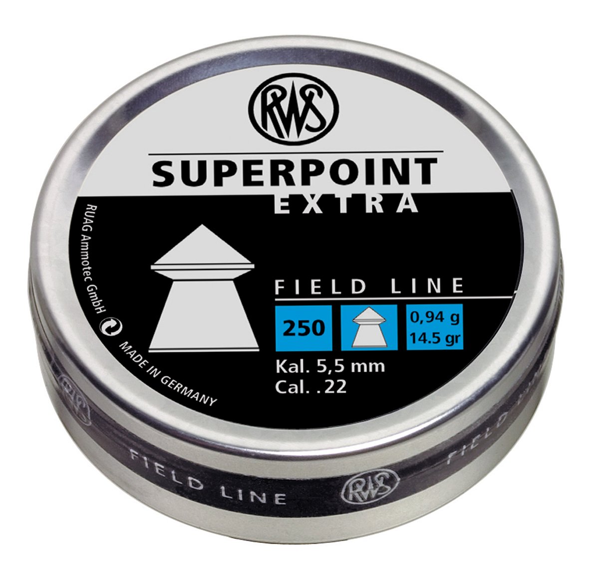 RWS Superpoint Extra 2317384 .22 Caliber Air Gun Pellets - High Precision Field Line Pellets for Target Shooting & Small Game Hunting