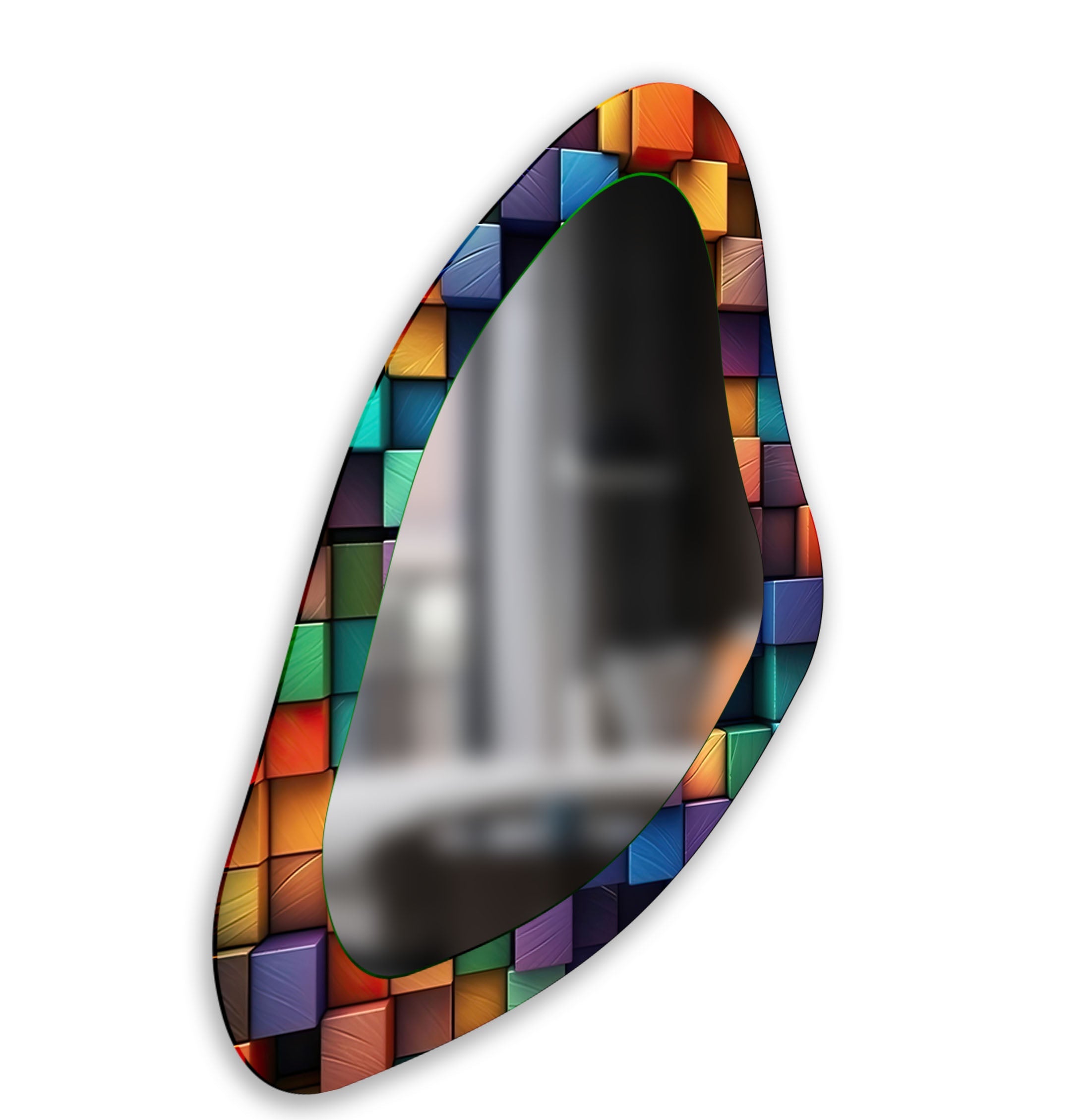 Stylish Modern Glass Wall Mirror - Decorative Round or Square Mirror for Living Room, Bedroom, Bathroom & Entryway Decor