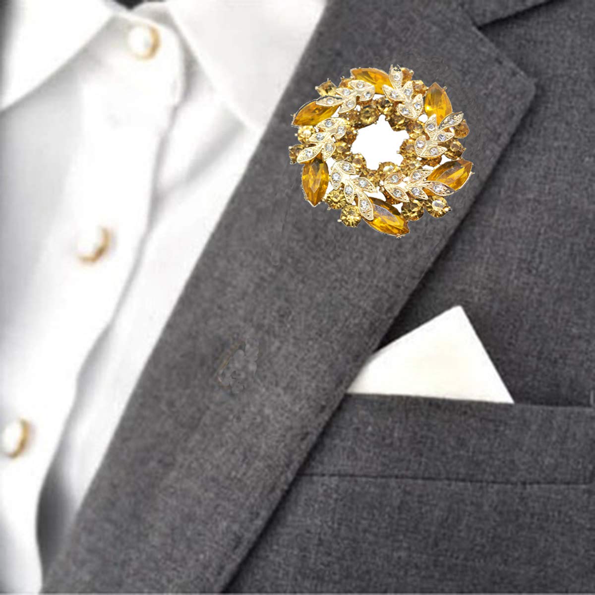 Seven Wolves Rhinestone Brooch Pin for Women - Wedding & Party Accessory