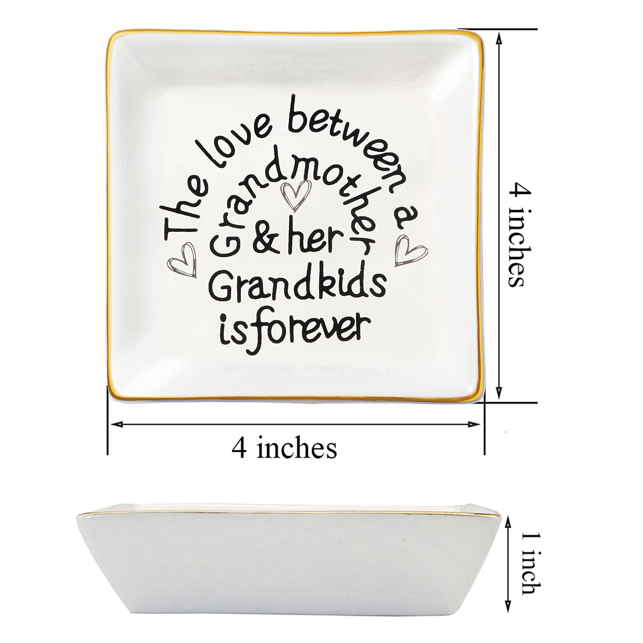 JoycuFF Ceramic Jewelry Dish - Elegant Trinket Tray for Rings & Earrings | Perfect Sister Gift for Birthday, Mother's Day, Thanksgiving & Christmas | Ideal for Bedroom Vanity, Bathroom Organizer & Gift Giving