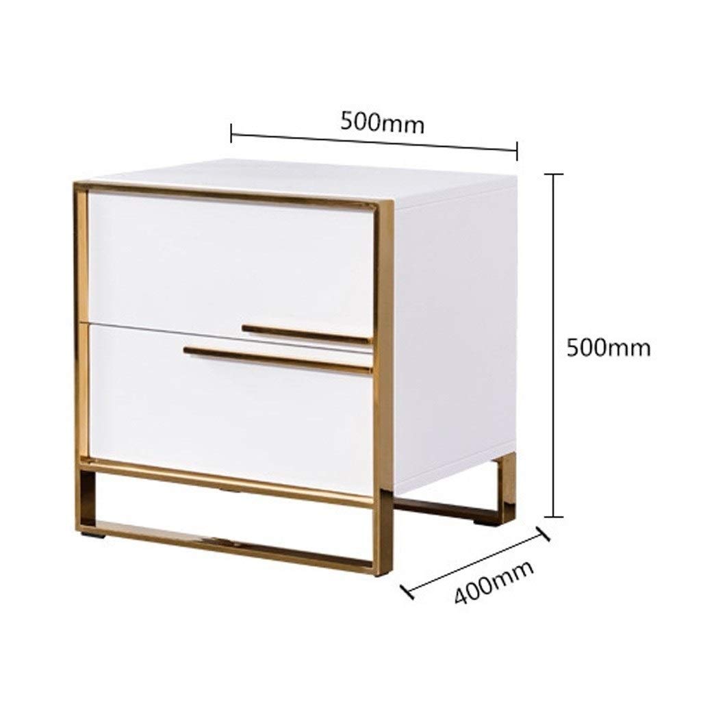 White Nightstand with 2 Drawers - Bedside Telephone Table Cabinet for Bedroom, Bathroom & Living Room - Compact Storage Organizer for Phones, Books & Essentials (Perfect for Small Spaces & Apartment Living)