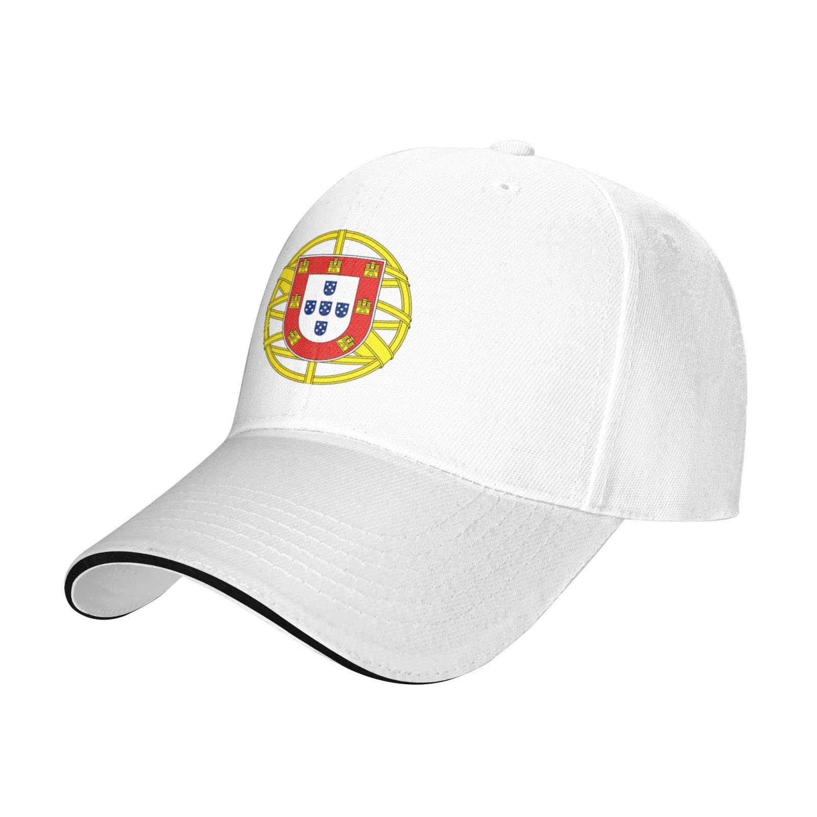 Portugal Coat of Arms Baseball Cap for Men & Women - Classic Duck Bill Sandwich Hat in Plain Black | Perfect for Soccer Games, Travel & Casual Outfits