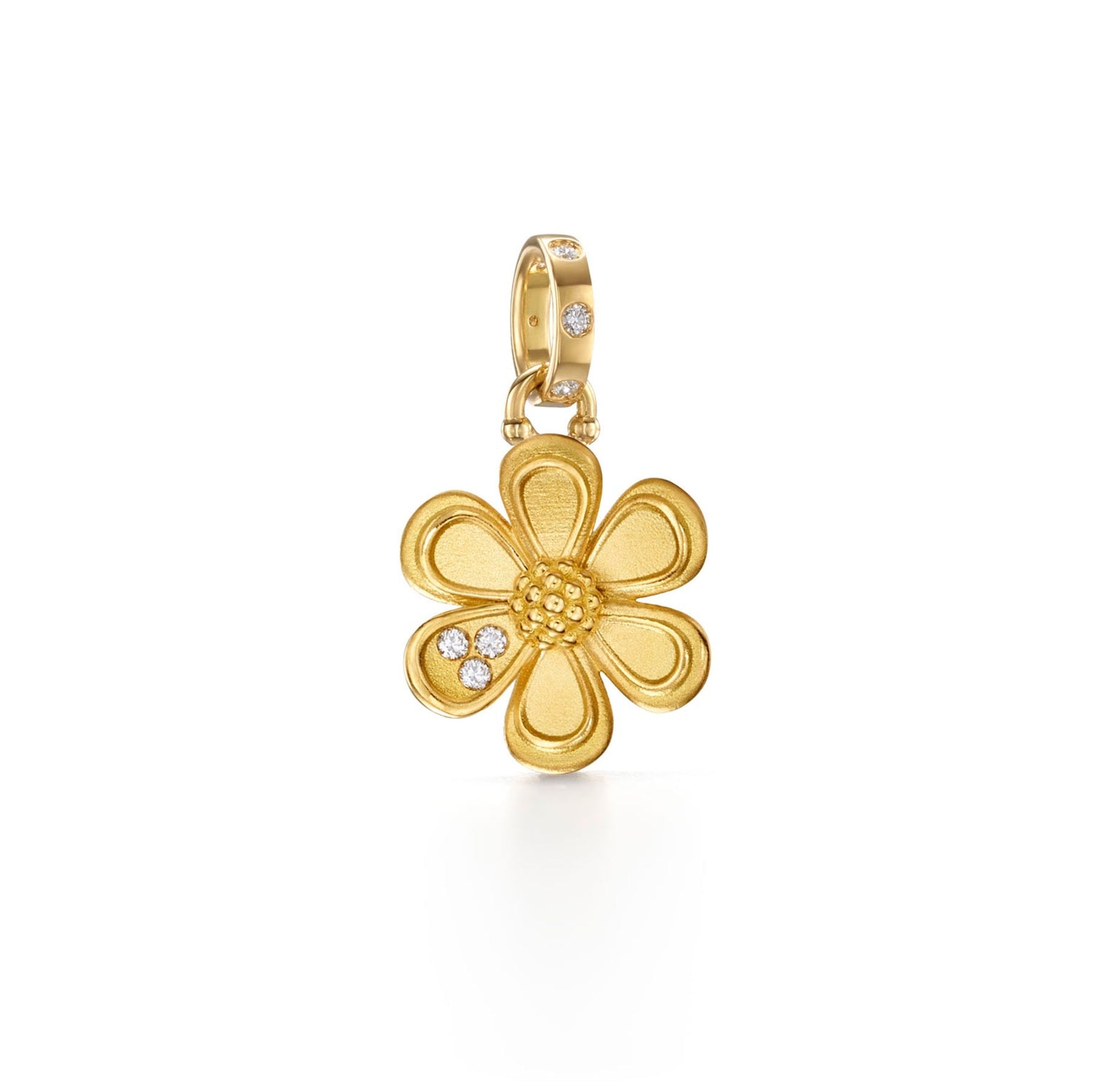 Temple St. Clair 18K Gold Flower Pendant Necklace for Women - Elegant Floral Jewelry Gift for Birthday, Anniversary & Special Occasions
