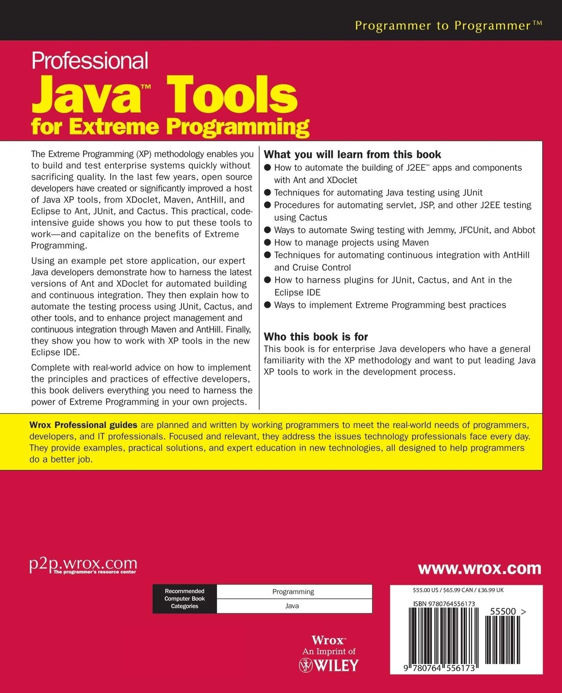 Professional Java Tools for Extreme Programming: Ant, XDoclet, JUnit, Cactus & Maven | Agile Development Software for Programmers | Perfect for Enterprise Applications & DevOps Teams