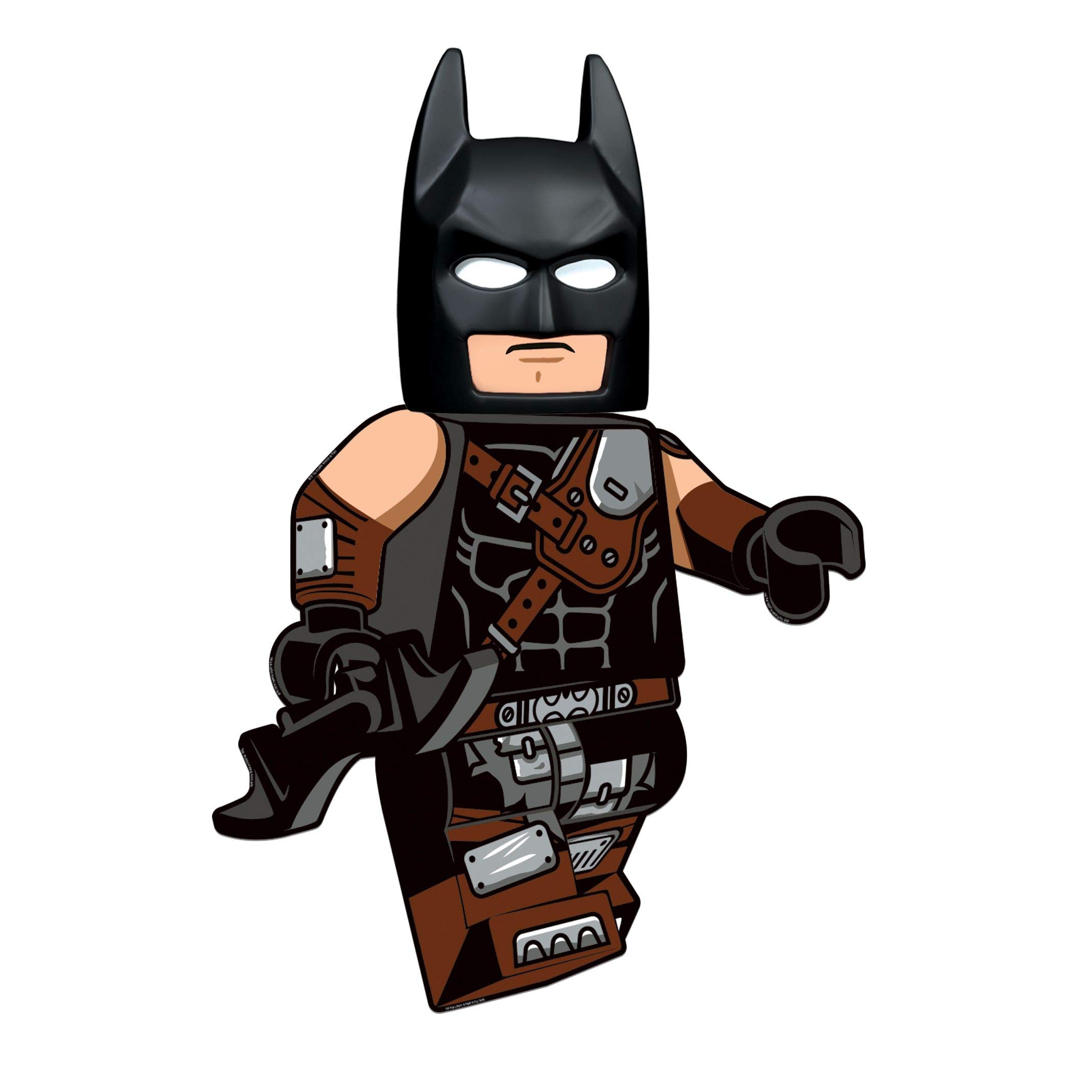 LEGO Movie 2 Batman Mask Wall Night Light with Sticker Decal - Auto-Off LED for Kids Bedroom, Gaming Room & Home Decor - Perfect for Superhero Themed Rooms & Nighttime Safety (NI11)
