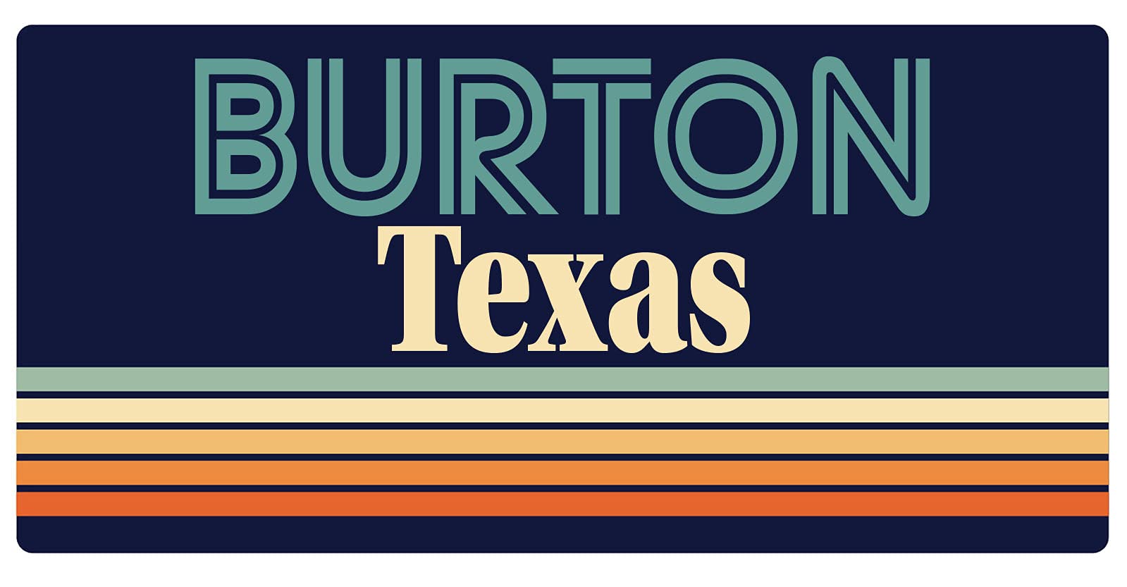Burton Texas Retro Design 5 x 2.5-Inch Refrigerator Magnet - Perfect for Kitchen Decor, Office Whiteboards & Collectible Souvenirs