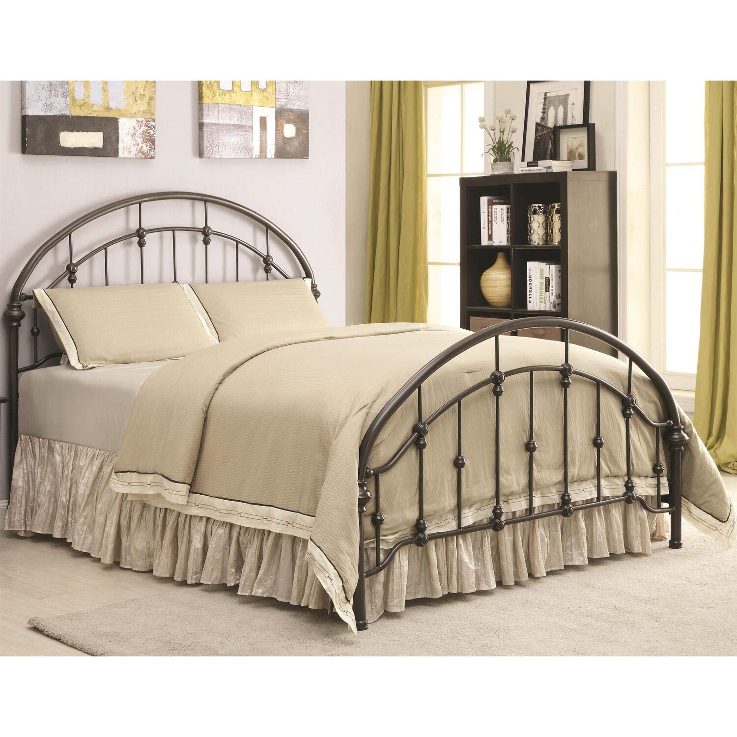 Queen Size Bed Frame with Headboard - Sturdy Metal Platform Bed for Bedroom, Guest Room, or Dorm | Modern Design with Noise-Free Support & Easy Assembly