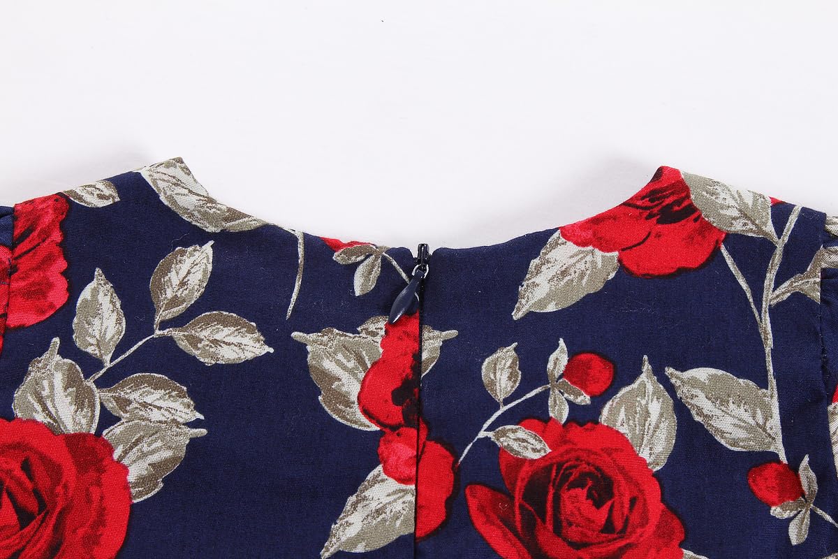 Bonny Billy Girls Vintage Floral Swing Dress for Kids Party, Tea Party, Photo Shoot & Special Occasions